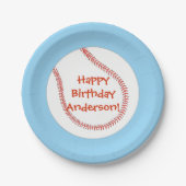 Happy Birthday Persoonlijke Baseball Borden Papieren Bordje (Voorkant)