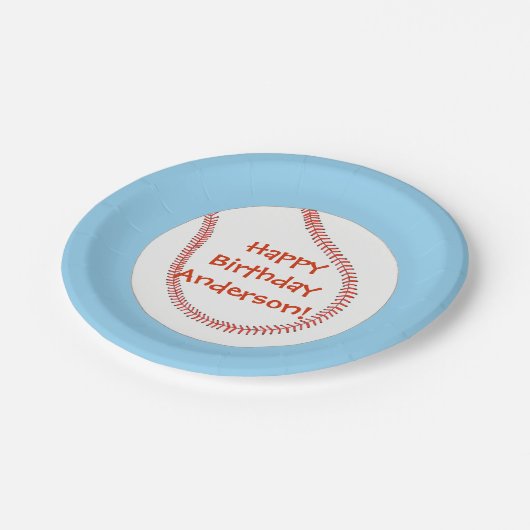 Happy Birthday Persoonlijke Baseball Borden Papieren Bordje (Gekanteld)