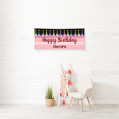Happy Birthday Persoonlijke naam Cute Cake Spandoek (Insitu)