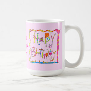 Happy Birthday Persoonlijke Roze Mok