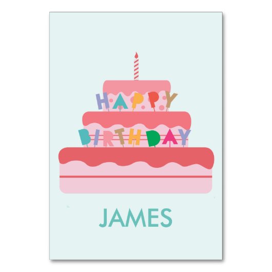 Happy Birthday Persoonlijke Table Kaart (Voorkant)