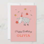 Happy Birthday Pet Schattigee Cartoon Schaapbloem  (Voorkant)