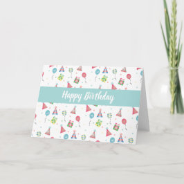 Happy Birthday Petten Cadeau Pattern Kaart