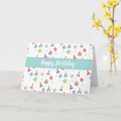 Happy Birthday Petten Cadeau Pattern Kaart (Gele Bloem)