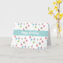 Happy Birthday Petten Cadeau Pattern Kaart