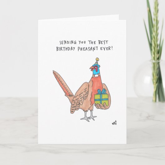 Happy Birthday Pheasant Bird Kaart (Voorkant)