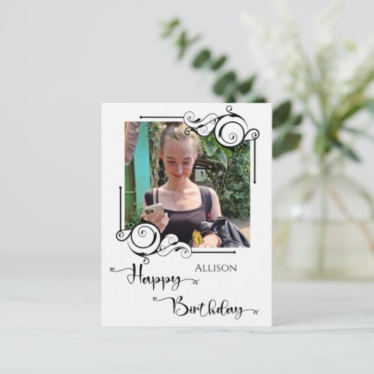 Happy Birthday Photo Briefkaart (Staand voorkant)