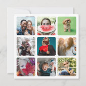 Happy Birthday Photo Collage & Balloon Text Feestdagenkaart (Voorkant)