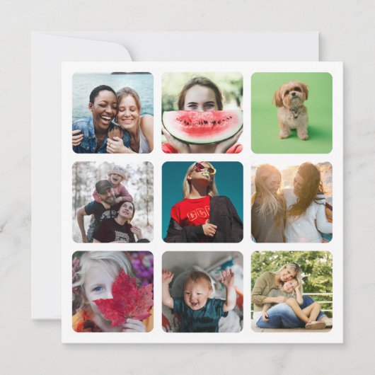 Happy Birthday Photo Collage & Balloon Text Feestdagenkaart (Voorkant)