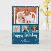 Happy Birthday Photo Collage Custom Name Confetti Kaart (Gele Bloem)