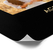 Happy Birthday Photo Collage Modern Zwart en Goud Poster (Hoek)