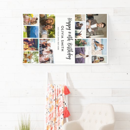 Happy Birthday Photo Collage Party Banner (Insitu)