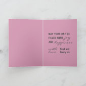 Happy Birthday Photo Collage Pink Birthday Kaart (Binnen)