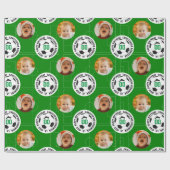 Happy Birthday Photo Collage Soccer Theme Custom Cadeaupapier (Vlak)