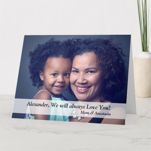 Happy Birthday Photo Family Mam Big Personalize Kaart (Voorkant)