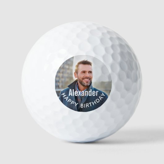 Happy Birthday Photo Golfer personalize Golfballen (Voorkant)