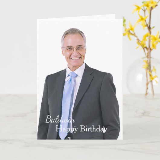 Happy Birthday Photo Personaliseert Kaart (Gele Bloem)