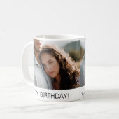 Happy Birthday Photo Personalized Couple Koffiemok (Voorkant links)