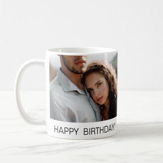 Happy Birthday Photo Personalized Couple Koffiemok (Links)