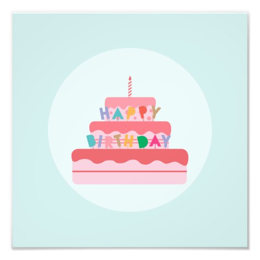 Happy Birthday Photo Print Foto Afdruk (Voorkant)