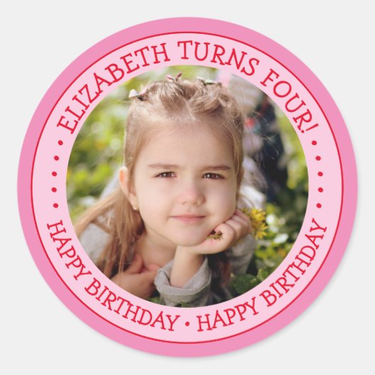 HAPPY BIRTHDAY Photo Sticker (Voorkant)