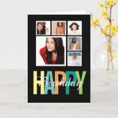 Happy Birthday Photo Template aangepast Kaart (Gele Bloem)