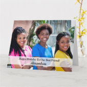 Happy Birthday Photo Vriendin Buddy Big Custom Kaart (Gele Bloem)