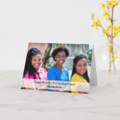 Happy Birthday Photo Vriendin Buddy Personalize Kaart (Gele Bloem)