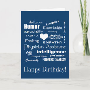 Happy Birthday/Physician Assistant Attributes/Blue Kaart
