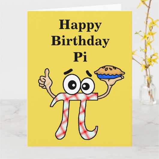 Happy Birthday Pi Kaart (Gele Bloem)