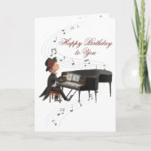 Happy Birthday Piano Man zingt naar zijn vrouw Kaart (Voorkant)