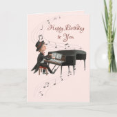 Happy Birthday Piano Man zingt naar zijn vrouw Kaart (Voorkant)