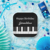 Happy Birthday Piano Player Personalised Papieren Bordje (Feest)