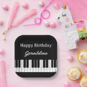Happy Birthday Piano Player Personalised Papieren Bordje (Feest)