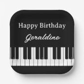 Happy Birthday Piano Player Personalised Papieren Bordje (Voorkant)