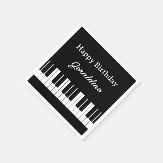 Happy Birthday Piano Player Personalised Servet (Hoek)