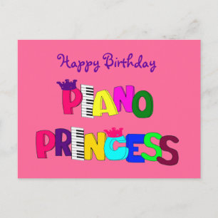 Happy Birthday Piano Princess Briefkaart