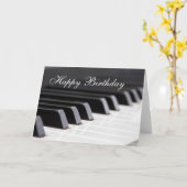 Happy Birthday Piano Wenskaart Kaart (Gele Bloem)
