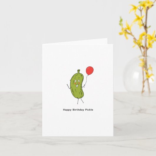 Happy Birthday Pickle-kaart Kaart (Gele Bloem)