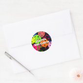 Happy Birthday Pickleball Balloons Confetti Black Ronde Sticker (Envelop)