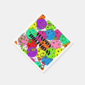 Happy Birthday Pickleball Balloons Confetti White Servet (Hoek)