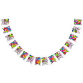 Happy Birthday Pickleball Balloons Confetti White Vlaggetjes (Alle)