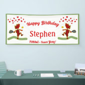 Happy Birthday Pickleball Theme Spandoek (Beurs)