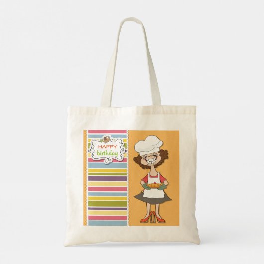 Happy Birthday Pie Canvas tas (Achterkant)