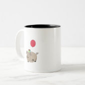 Happy Birthday Pig Tweekleurige Koffiemok (Voorkant links)