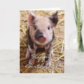 Happy Birthday Piglet Kaart (Voorkant)