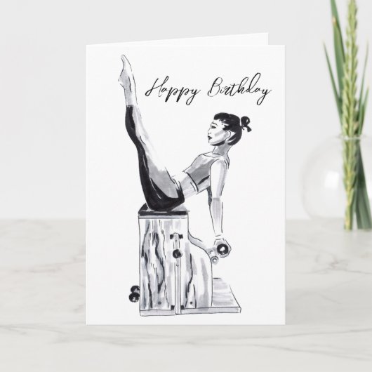 Happy Birthday Pilates Card Voorzitter Kaart (Voorkant)