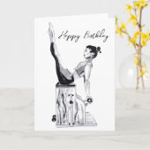Happy Birthday Pilates Card Voorzitter Kaart (Gele Bloem)