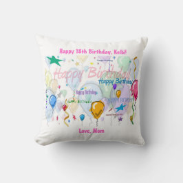 Happy Birthday Pillow (Personaliseren) Kussen