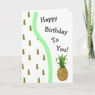 Happy Birthday Pineapple Cutesy Kaart